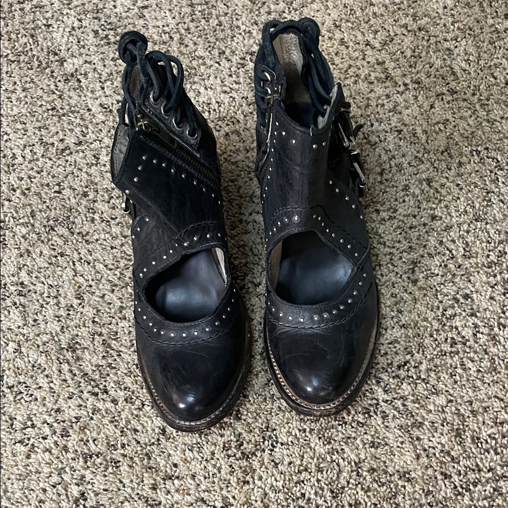Women's Black Studded Ankle Boots